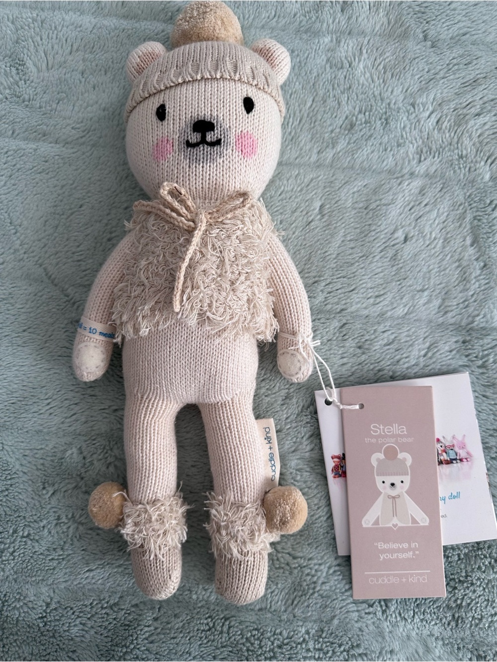 Stella Knit Polar Bear Plush Toy - Cream